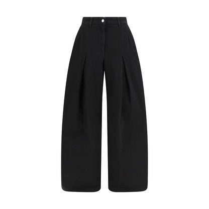 Dolce & Gabbana Black Cotton Wide-Leg Jeans