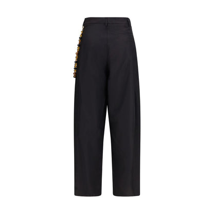 Stone Island Black Cotton Casual Pants