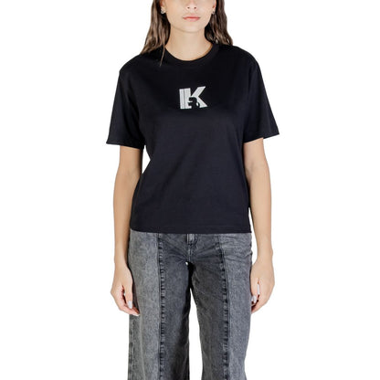 Karl Lagerfeld Black Cotton T-Shirt - KLJ REG K LOGO TEE