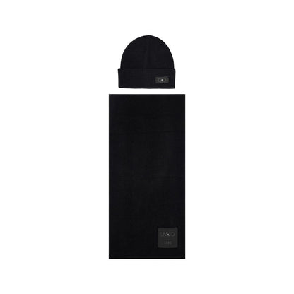Liu Jo Black Polyester Beanie & Scarf Set