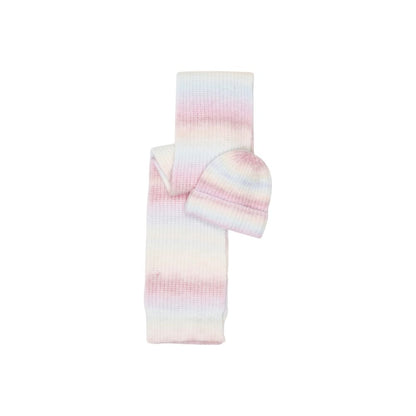 Pieces Multicolor Marabou Beanie and Scarf Set