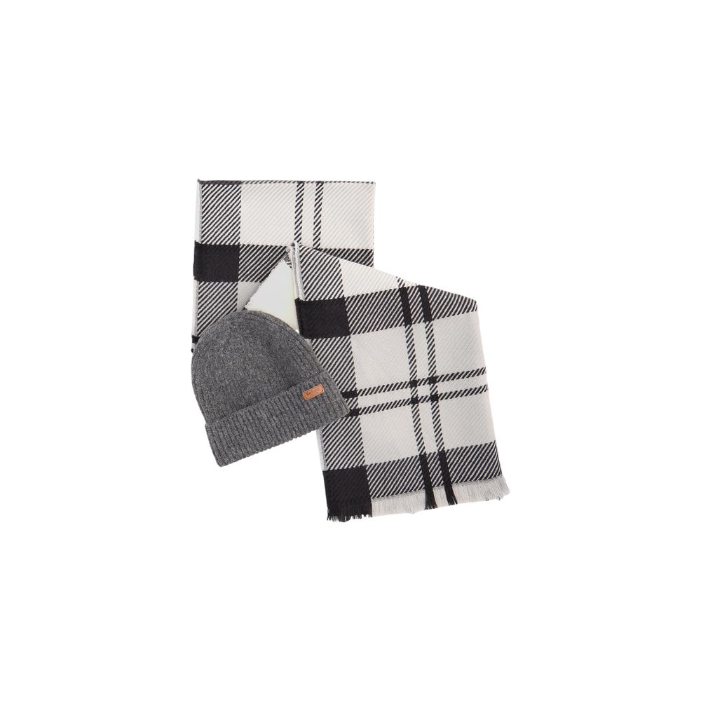 Barbour Gray Polyester Beanie & Blair Scarf Set