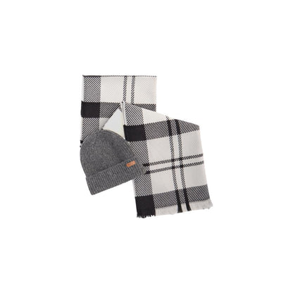 Barbour Gray Polyester Beanie & Blair Scarf Set