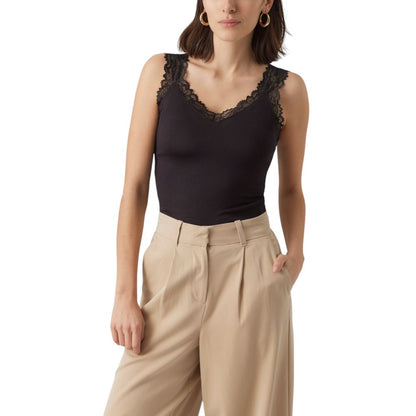 Vero Moda VMROSA SL TOP GA JRS NOOS 10287348 Black Viscose Tank Top