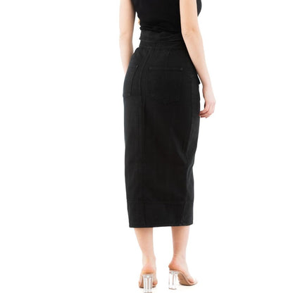 Moschino Black Cotton Midi Skirt IT40