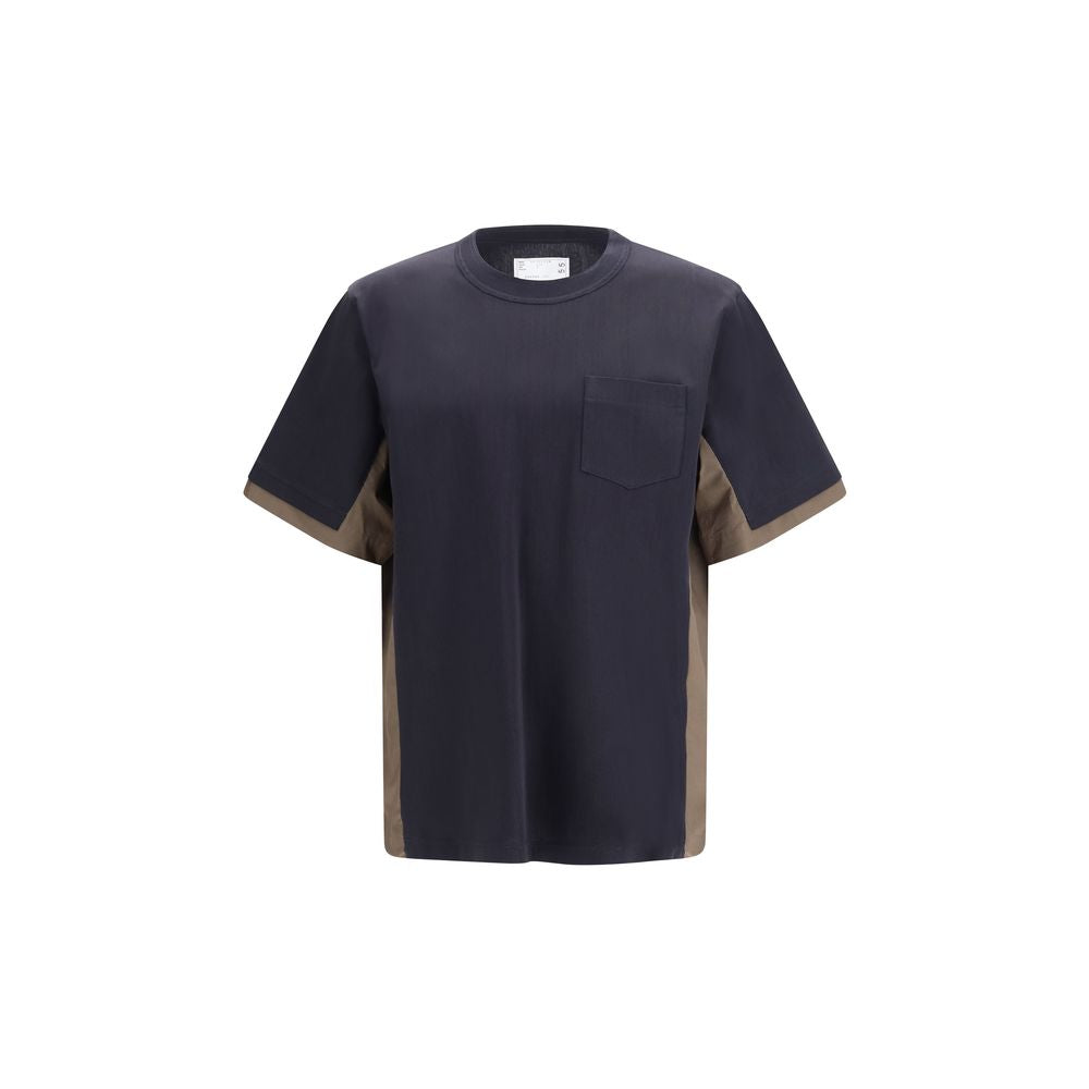 Sacai Black Cotton Sportswear - Cotton Typewriter & Cotton Jersey T-shirt