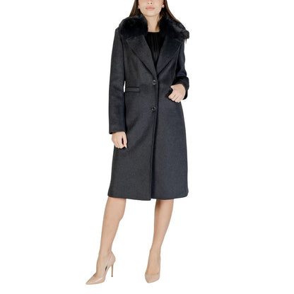Guess KAROLE FUR COLLAR COAT W5BL19 W2642
