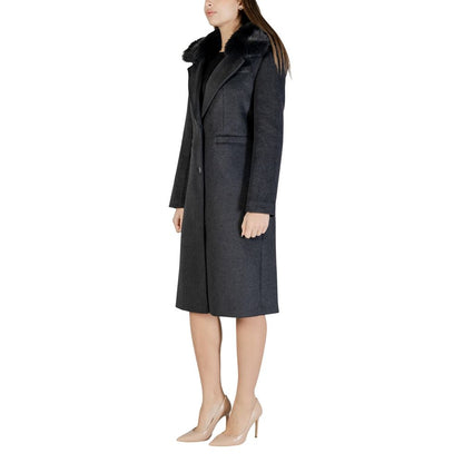 Guess KAROLE FUR COLLAR COAT W5BL19 W2642