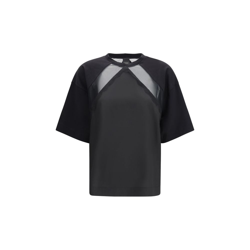 PINKO Black Cotton T-Shirt - Stephanie