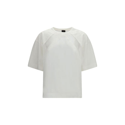 PINKO Stephanie Lace Insert White Cotton T-Shirt