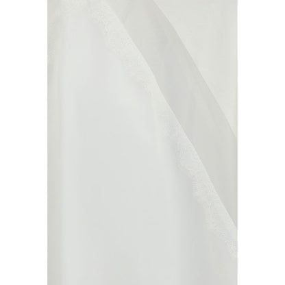 PINKO Stephanie Lace Insert White Cotton T-Shirt