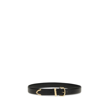 PINKO Black Calf Leather Bos Taurus Regular Belt - Refined Elegance for the Modern Woman