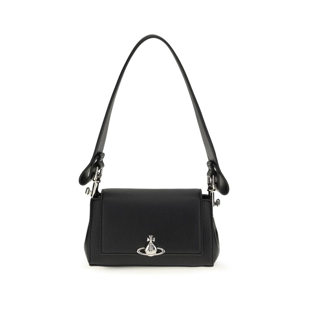 Vivienne Westwood Black Polyurethane Shoulder Bag: The Orb Shoulder Bag