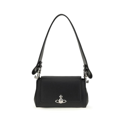 Vivienne Westwood Black Polyurethane Shoulder Bag: The Orb Shoulder Bag