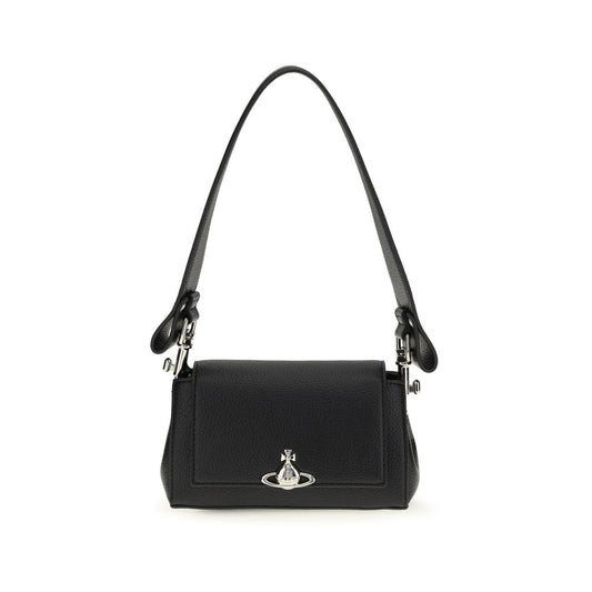 Vivienne Westwood Black Polyurethane Shoulder Bag: The Orb Shoulder Bag