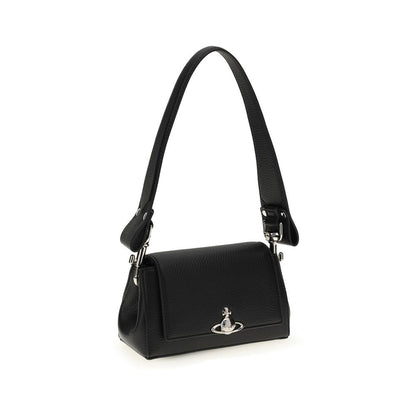 Vivienne Westwood Black Polyurethane Shoulder Bag: The Orb Shoulder Bag