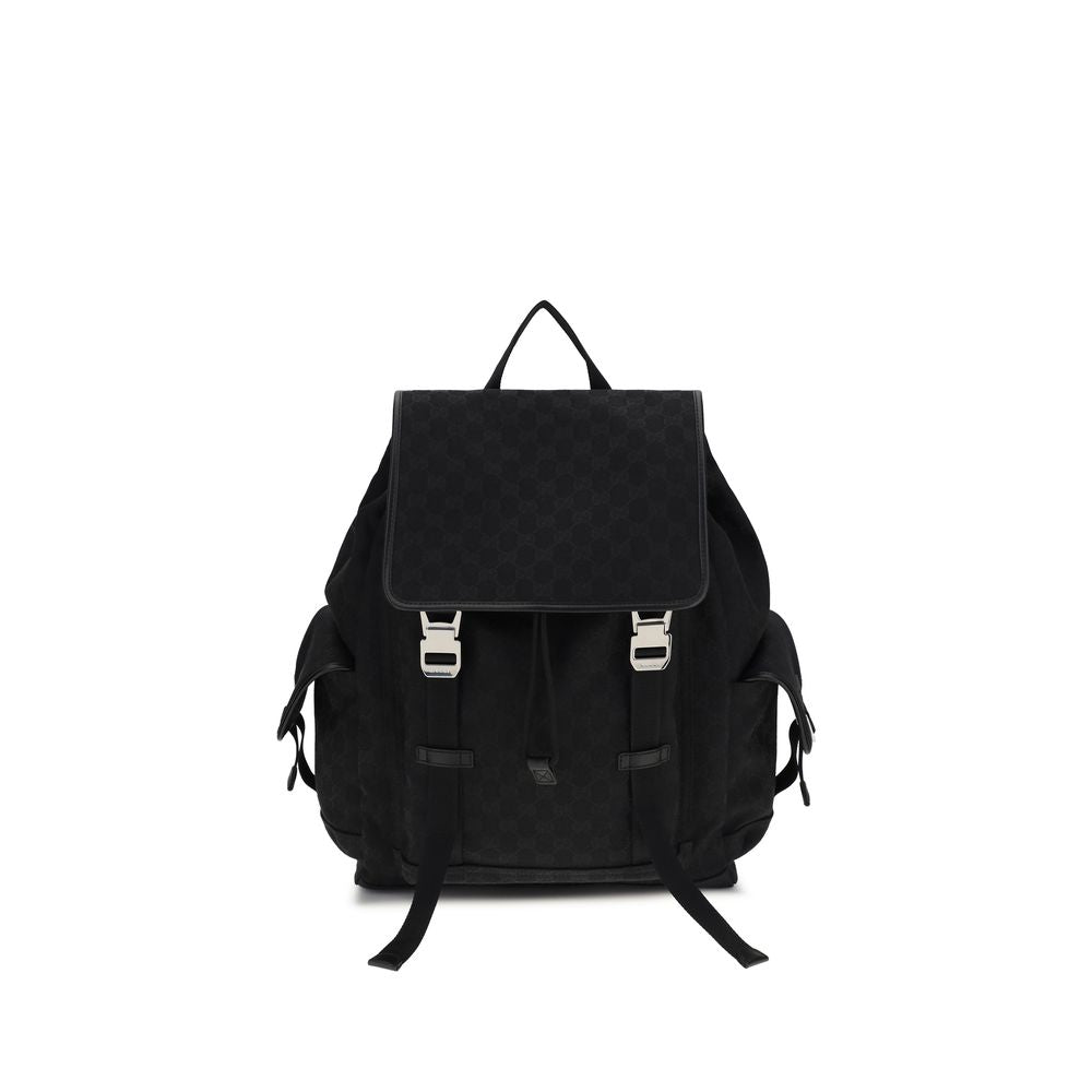 Gucci Black Large GG Canvas Backpack - Cruise 2026 Collection