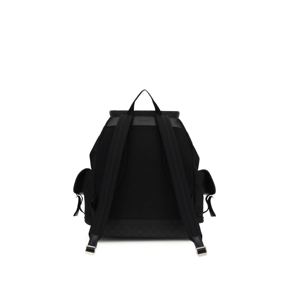Gucci Black Large GG Canvas Backpack - Cruise 2026 Collection