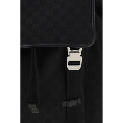 Gucci Black Large GG Canvas Backpack - Cruise 2026 Collection