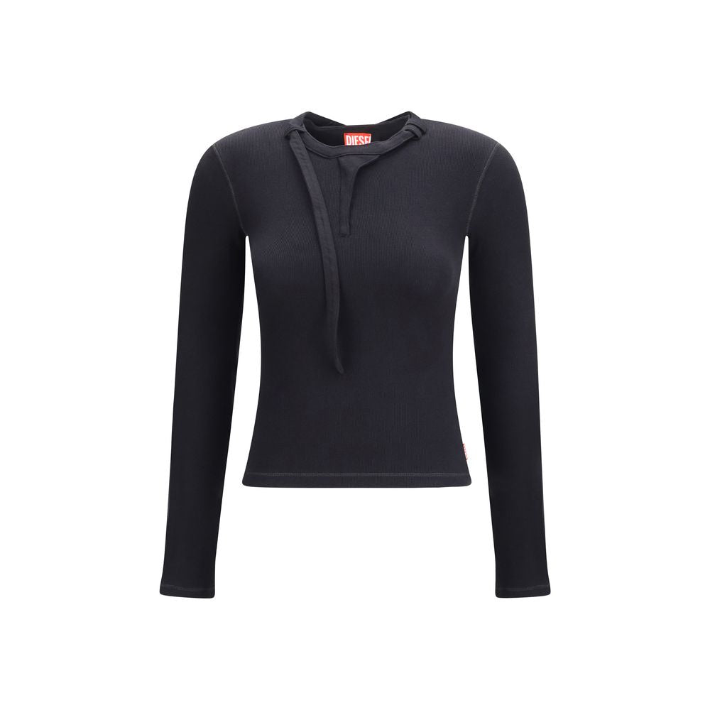 Diesel Black Cotton Long Sleeve T-Shirt - T Iara Ls