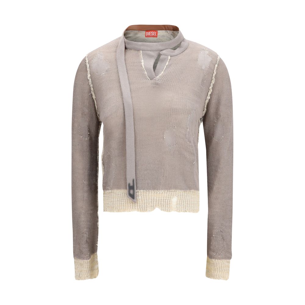 Diesel Gray Cotton Sweatshirt: Bold Streetwear Statement