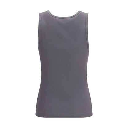 Dolce & Gabbana Gray Cotton Ribbed Tank Top