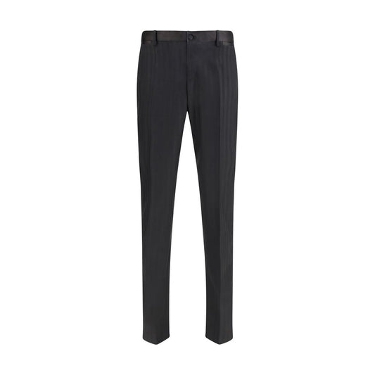 Dolce & Gabbana Black Wool Oves Aries Casual Pants