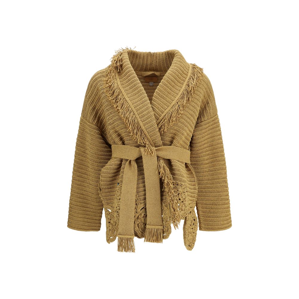 Alanui Gold Polyester Cardigan - Island Memories