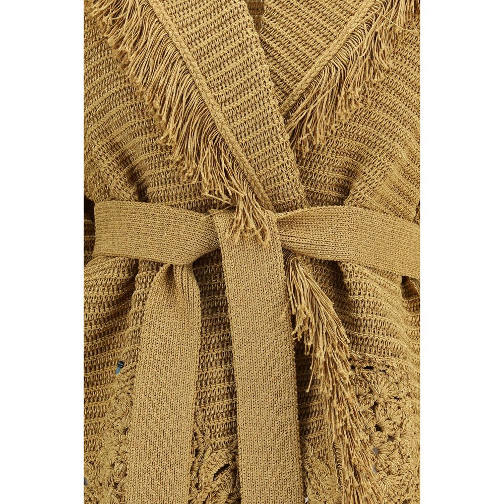 Alanui Gold Polyester Cardigan - Island Memories
