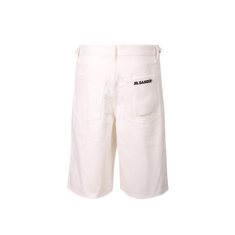 Jil Sander White Cotton Knee Length Trousers for Men