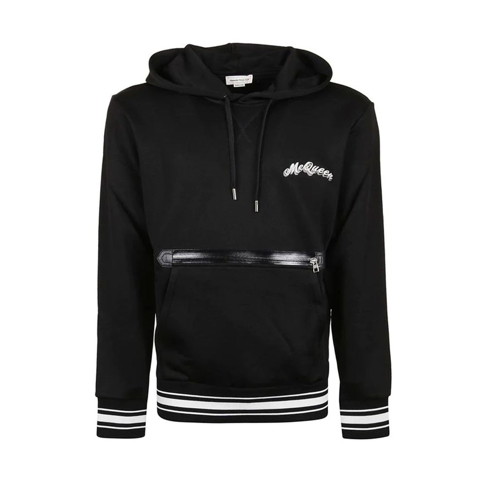 Alexander McQueen Black Cotton Sweatshirt – A Masterpiece of Edgy Elegance