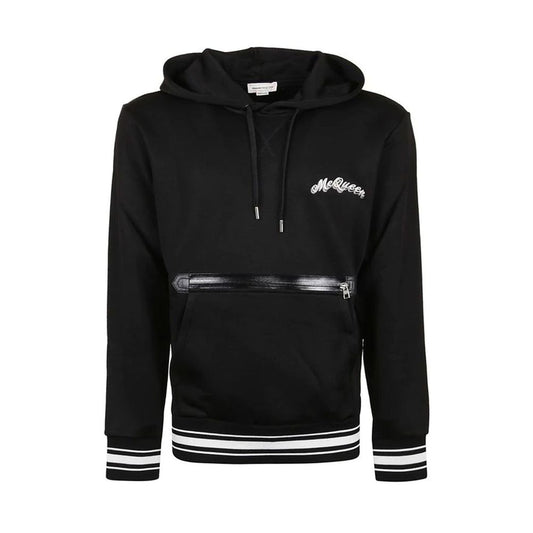 Alexander McQueen Black Cotton Sweatshirt – A Masterpiece of Edgy Elegance