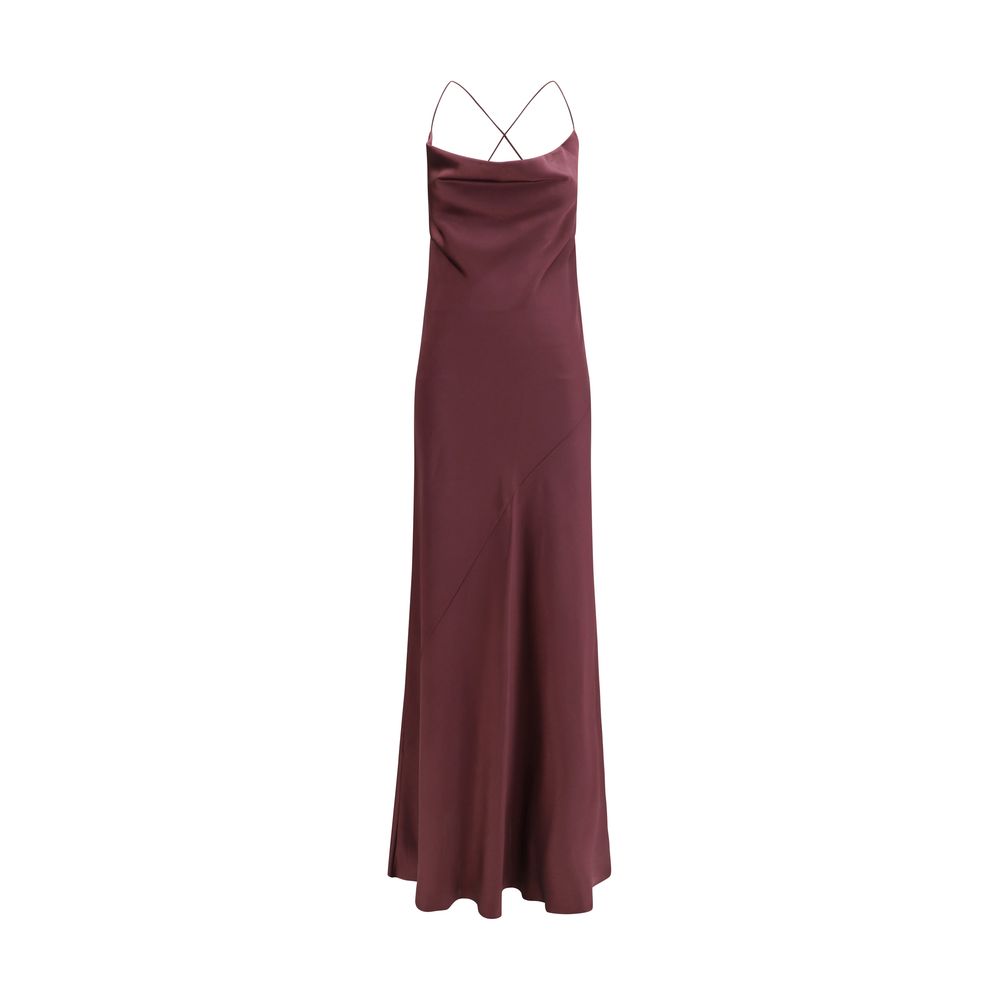 PINKO Bordeaux Marabou Casual Dress - Elegant Slip Style