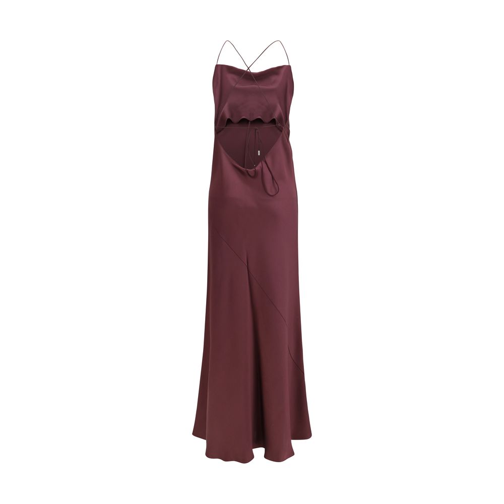 PINKO Bordeaux Marabou Casual Dress - Elegant Slip Style