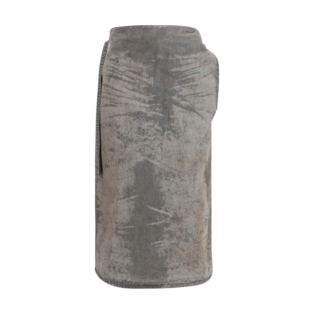 Diesel De-Morika-Fsi Flared Midi Skirt in Gray Lyocell