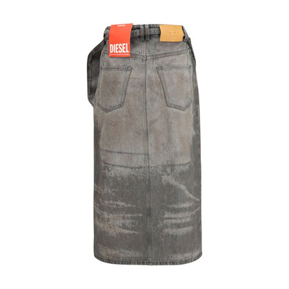 Diesel De-Morika-Fsi Flared Midi Skirt in Gray Lyocell
