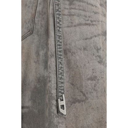 Diesel De-Morika-Fsi Flared Midi Skirt in Gray Lyocell