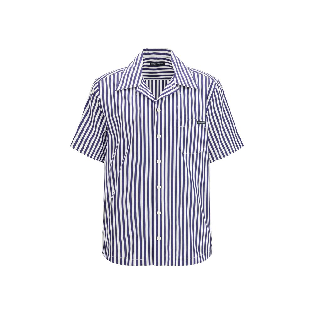 Dolce & Gabbana Multicolor Cotton Pattern Bowling Shirt