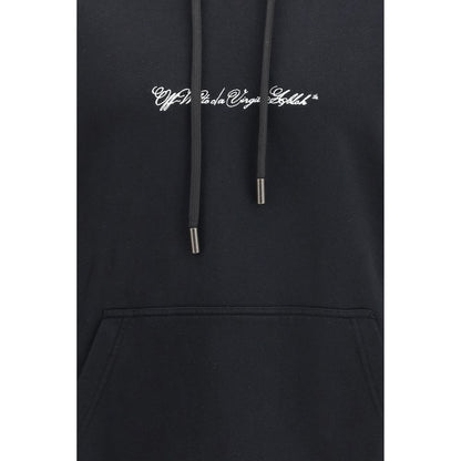 Off-White Black Cotton Sweatshirt - Script Arrow Diagonal Skate Hoodie
