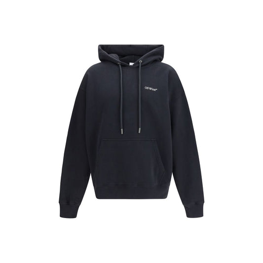 Off-White Black Cotton Sweatshirt - Half Arrows Skate Hoodie