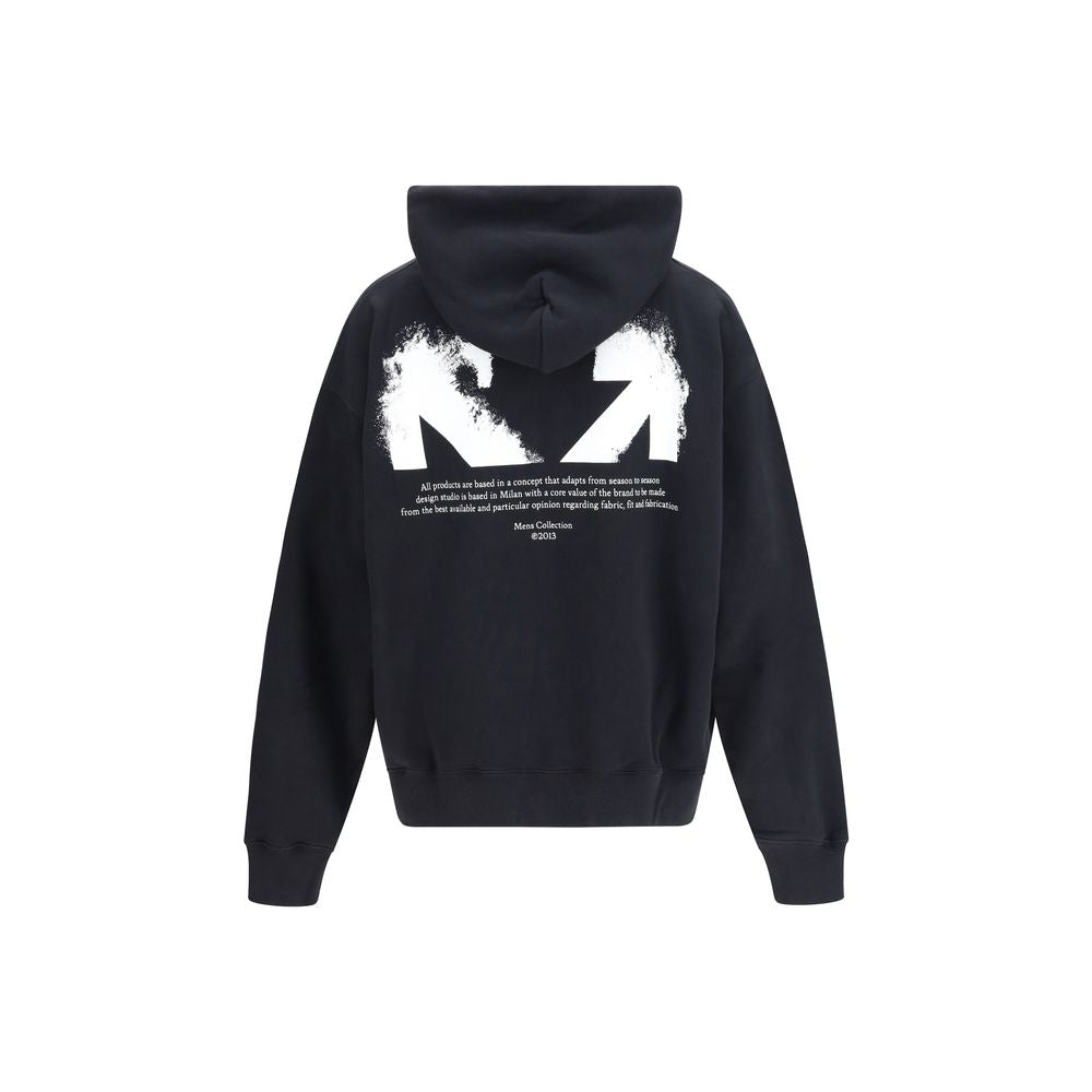 Off-White Black Cotton Sweatshirt - Half Arrows Skate Hoodie