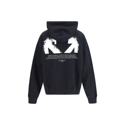 Off-White Black Cotton Sweatshirt - Half Arrows Skate Hoodie