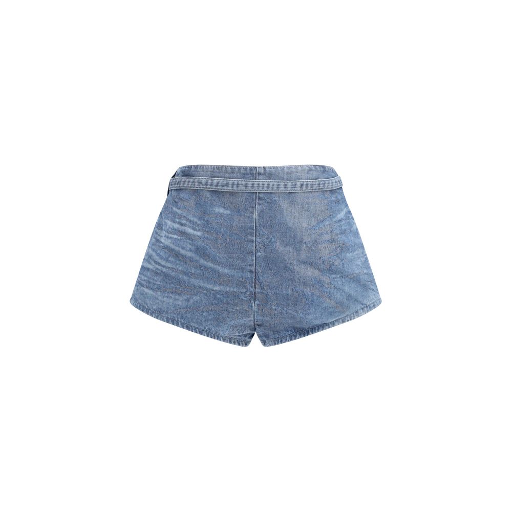 Diesel Blue Cotton Bermuda Shorts - Distressed Design with Dynamic Layering
