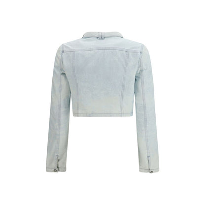 Diesel De-Saphix-Fsi1 Blue Cotton Biker Jacket