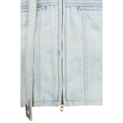 Diesel De-Saphix-Fsi1 Blue Cotton Biker Jacket
