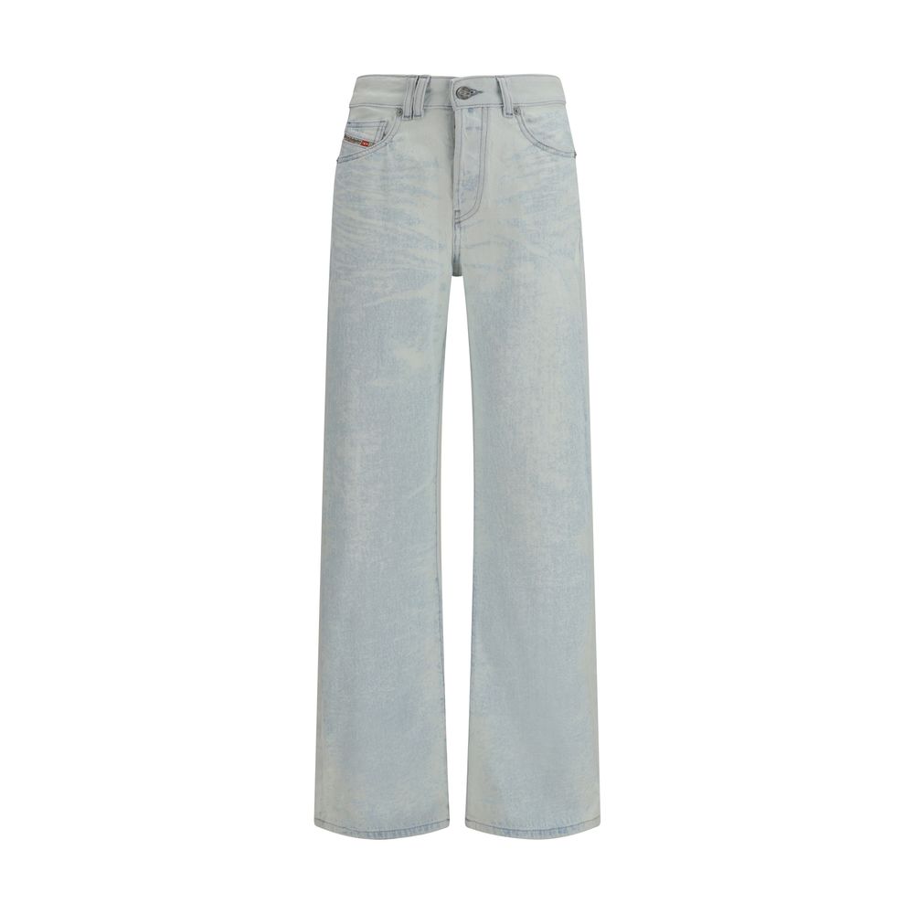 Diesel 1971 D-Sent Blue Cotton Straight-Leg Jeans