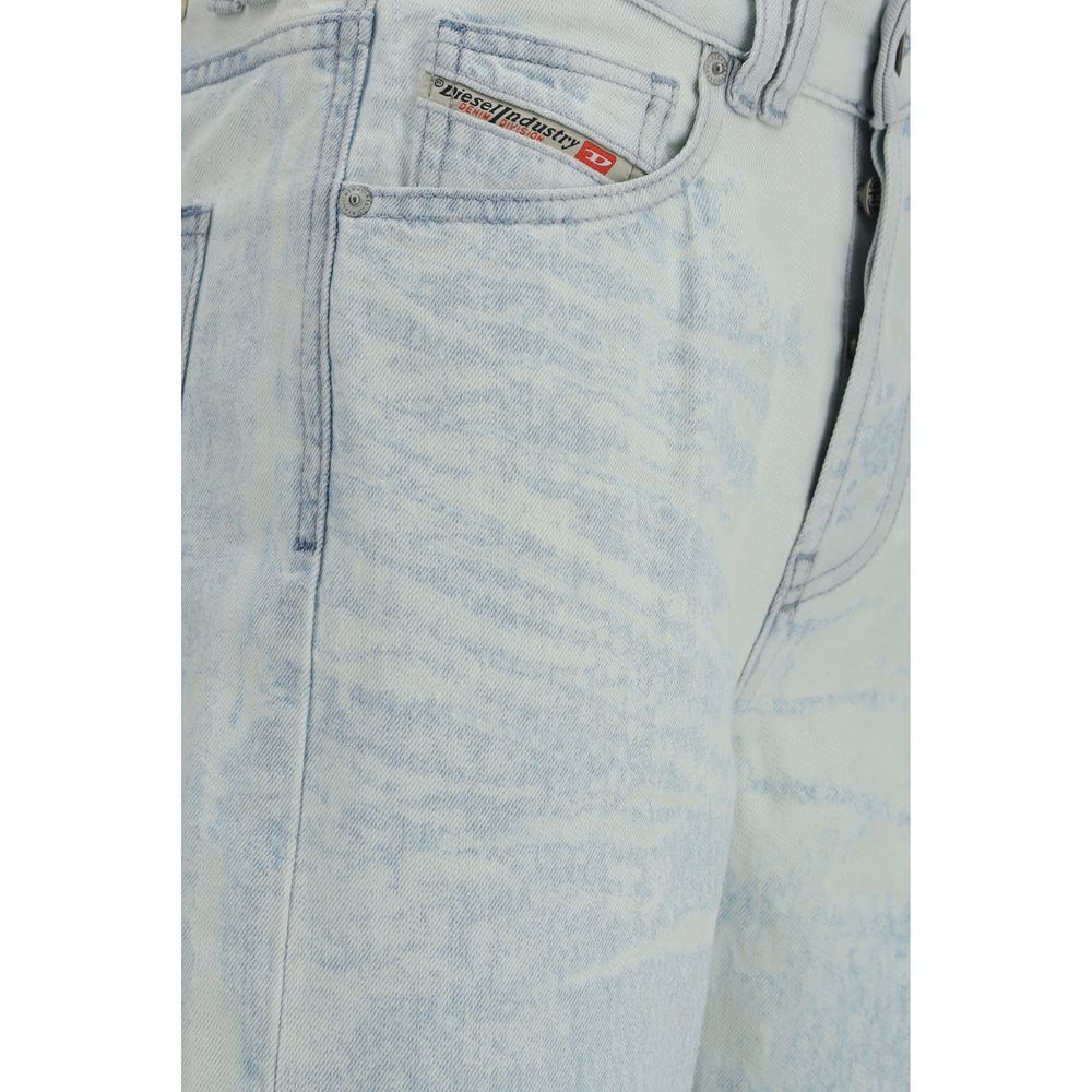 Diesel 1971 D-Sent Blue Cotton Straight-Leg Jeans