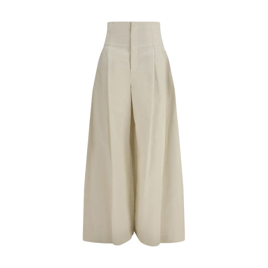 Brunello Cucinelli Beige Cotton Palazzo Pants