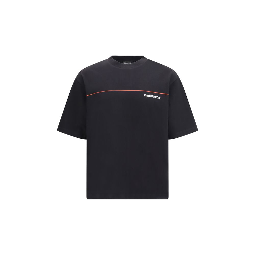 Dsquared2 Black Cotton T-Shirt: Minimalist Elegance with Attitude