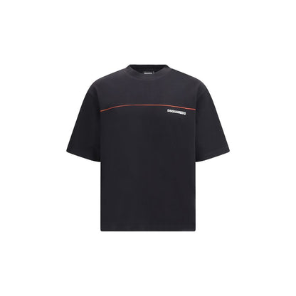 Dsquared2 Black Cotton T-Shirt: Minimalist Elegance with Attitude
